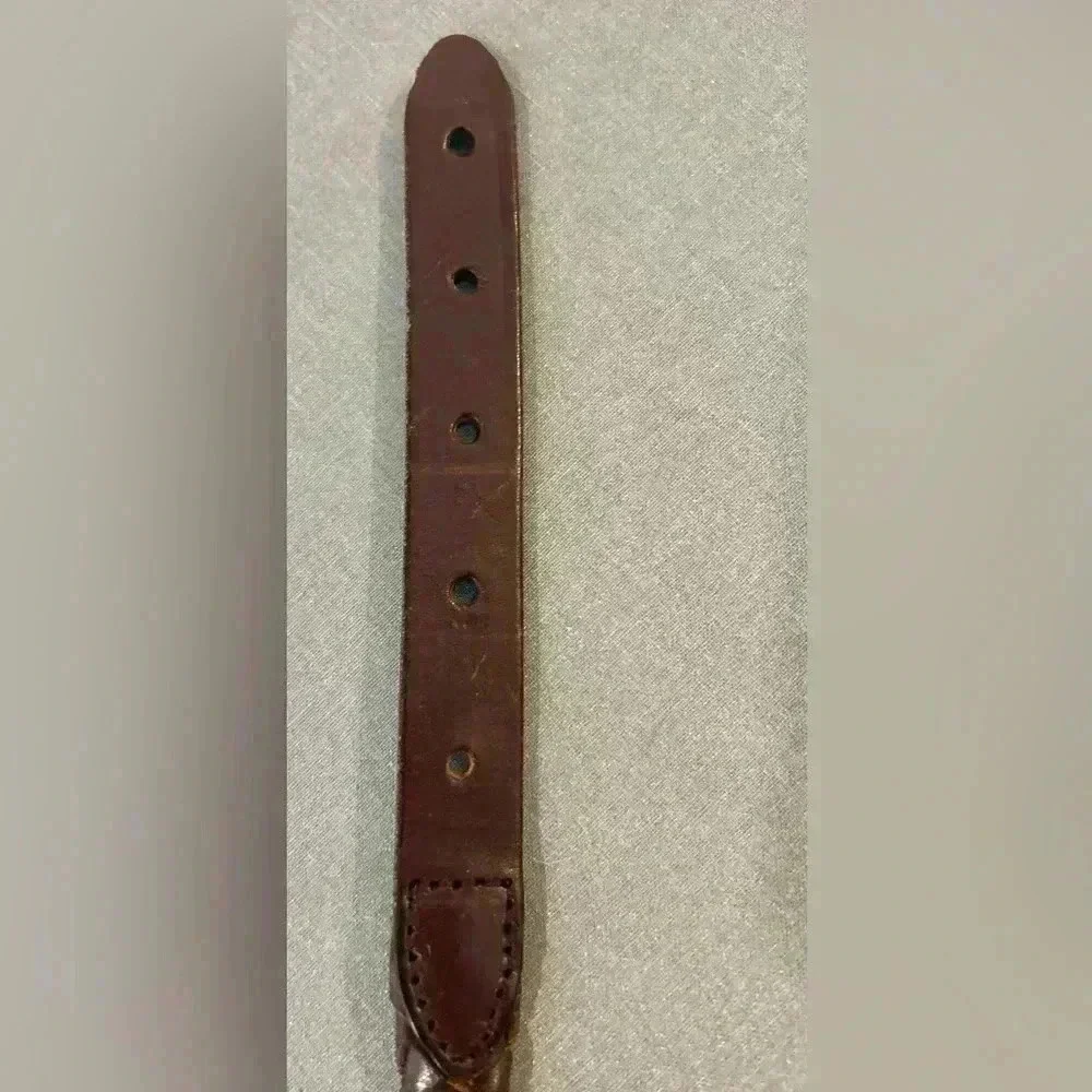 “LA Martina” Men’s Skinny Leather Braided Belt w/ Brass Hardware Size XL